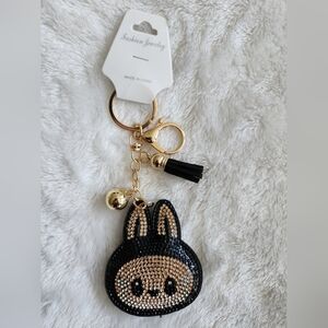 Black and Gold Labubu Keychain Bag Charm